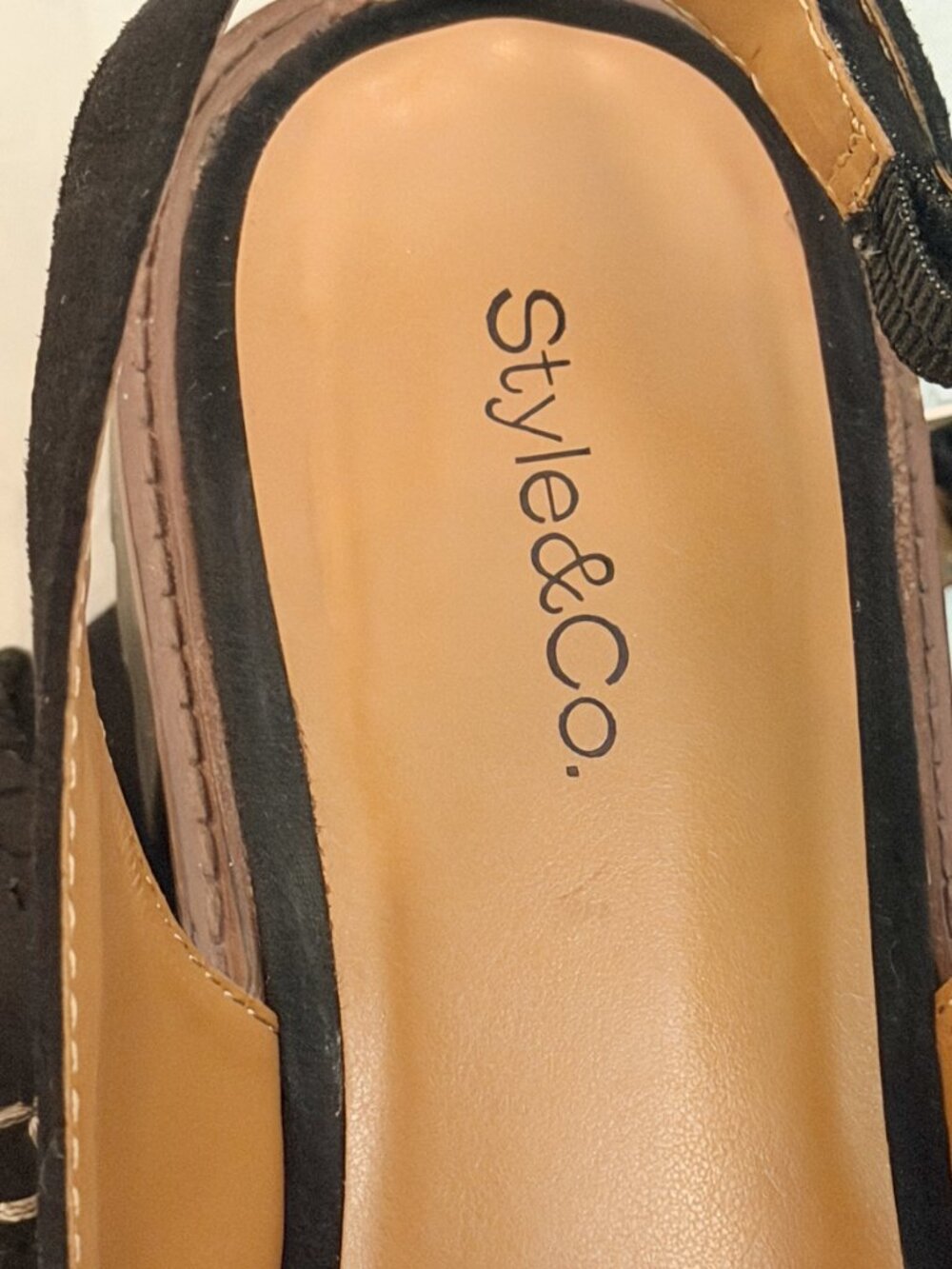 Style & Co. Mabbie Black Lug-Sole Slingback Penny Loafers - Size 7 - Picture 6 of 6